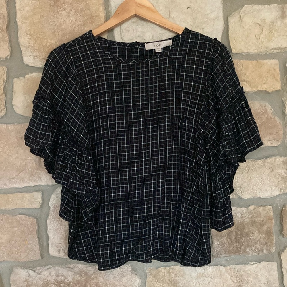 Loft blouse with ruffled 3/4 sleeves